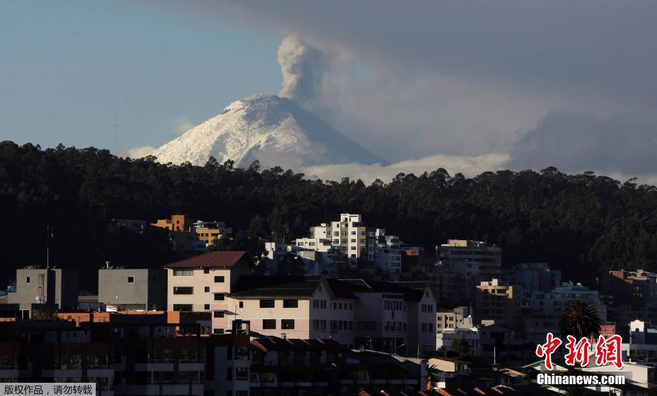 厄瓜多尔科托帕希火山喷发 火山灰直冲云霄-新