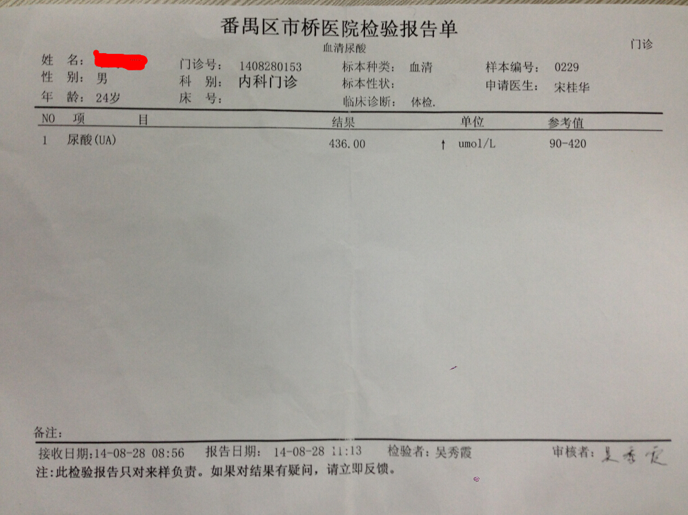 随之而来各种疾病也接踵而至,在一次简单的体检中发现尿酸偏高,当时