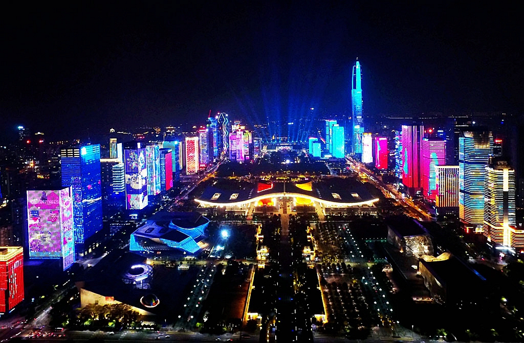 深圳城市的灯光秀