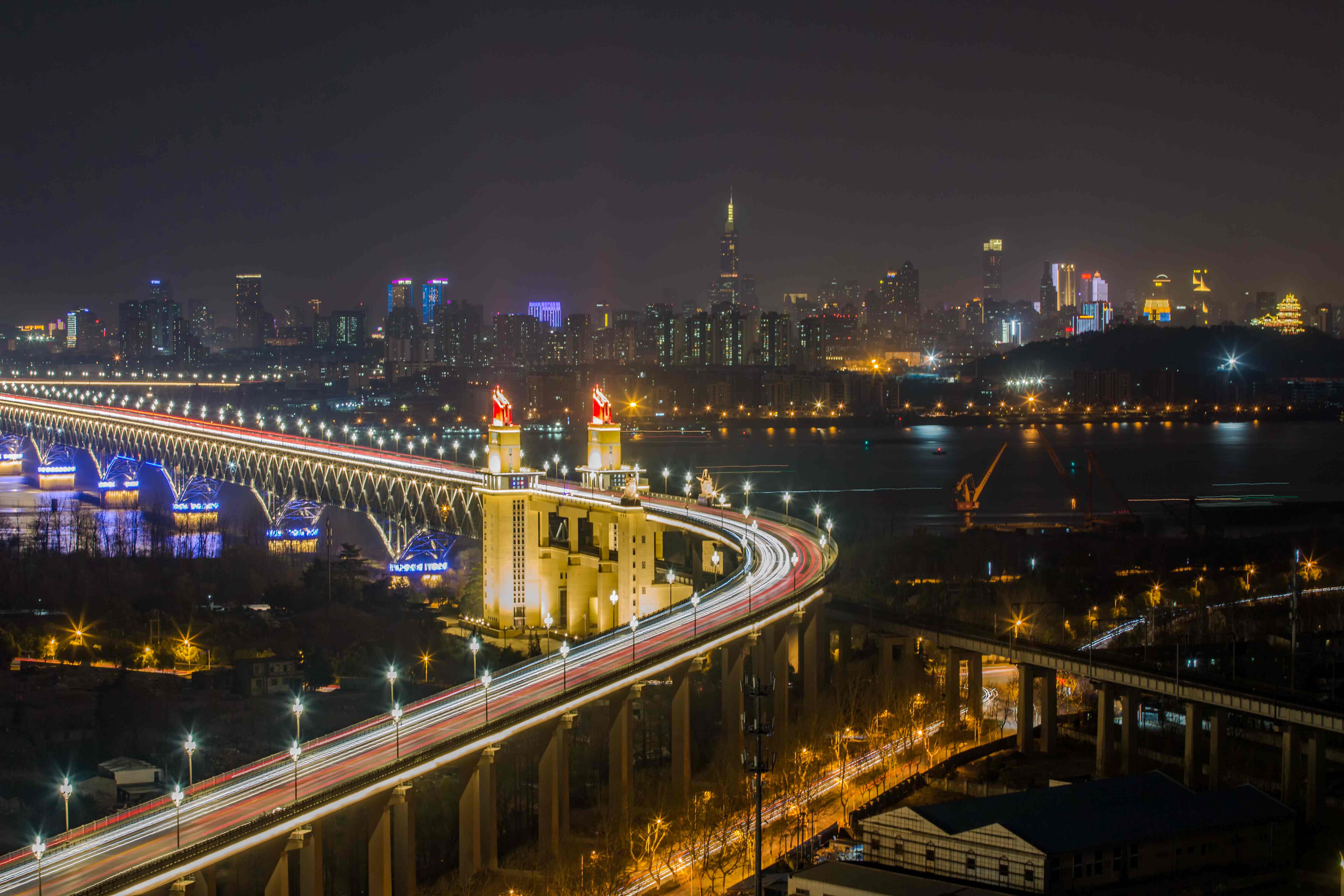 ​南京长江大桥夜景!
