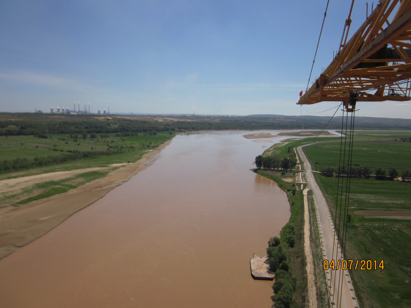 70米高塔吊上拍摄的黄河风光!