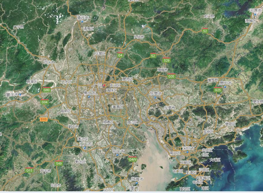 东京北京上海纽约10km卫星图面积比较